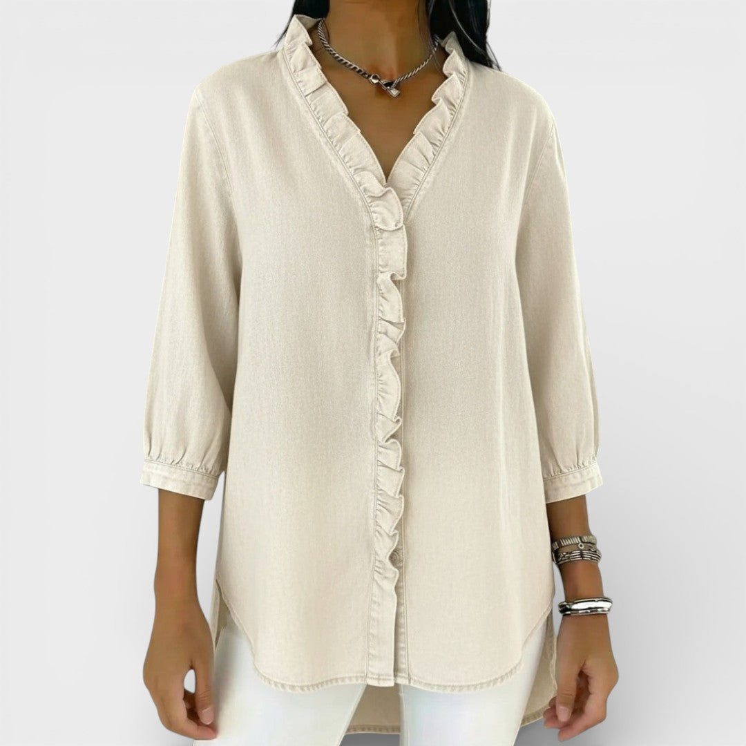 Van Dijkman Mode® | Elegante Blouse met Ruffles