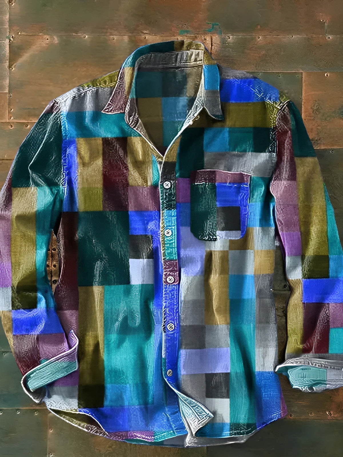 Van Dijkman Mode® | Comfortabel Patchwork Overhemd