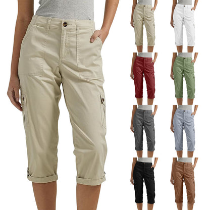 Van Dijkman Mode® | Capri Broek met Meerdere Zakken