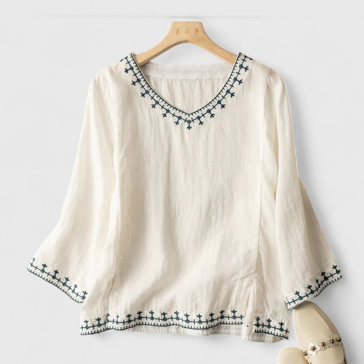 Linden Mode | Taysia elegante blouse met V-Hals