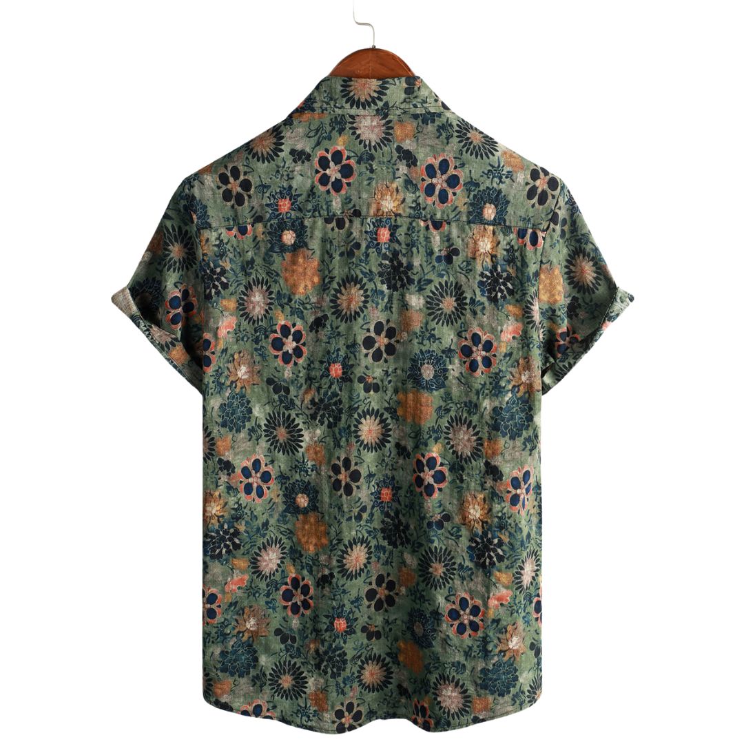 Van Dijkman Mode® | Katoenen Hawaii Overhemd met Korte Mouwen