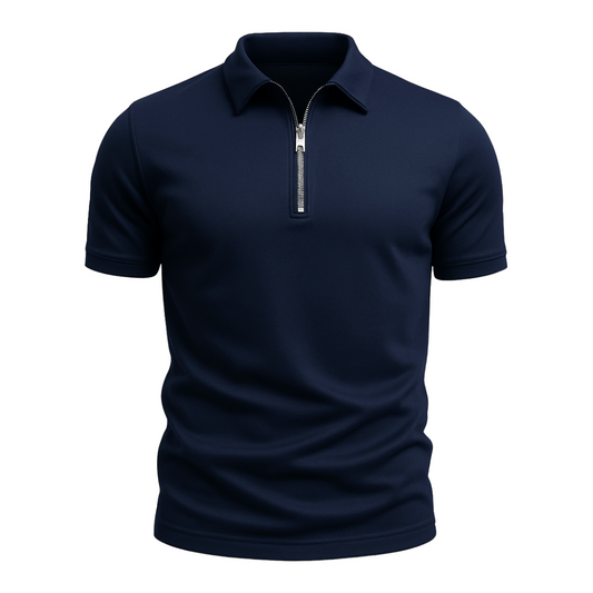 Van Dijkman Mode® | Klassieke Rits Polo Shirt