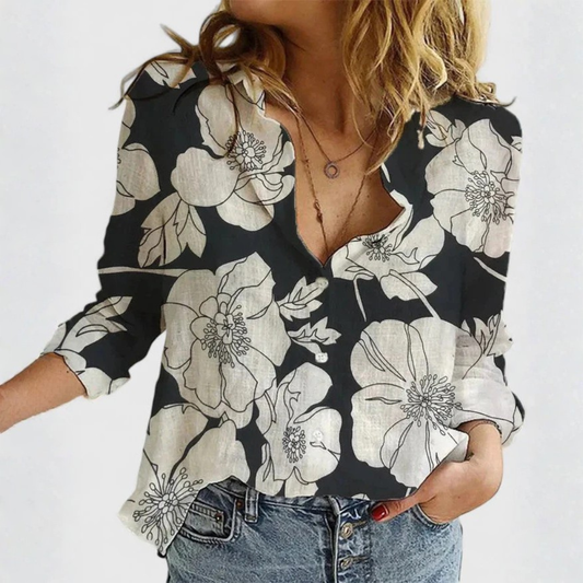 Linden Mode | Tijdloze Blouse met Sjaalkraag