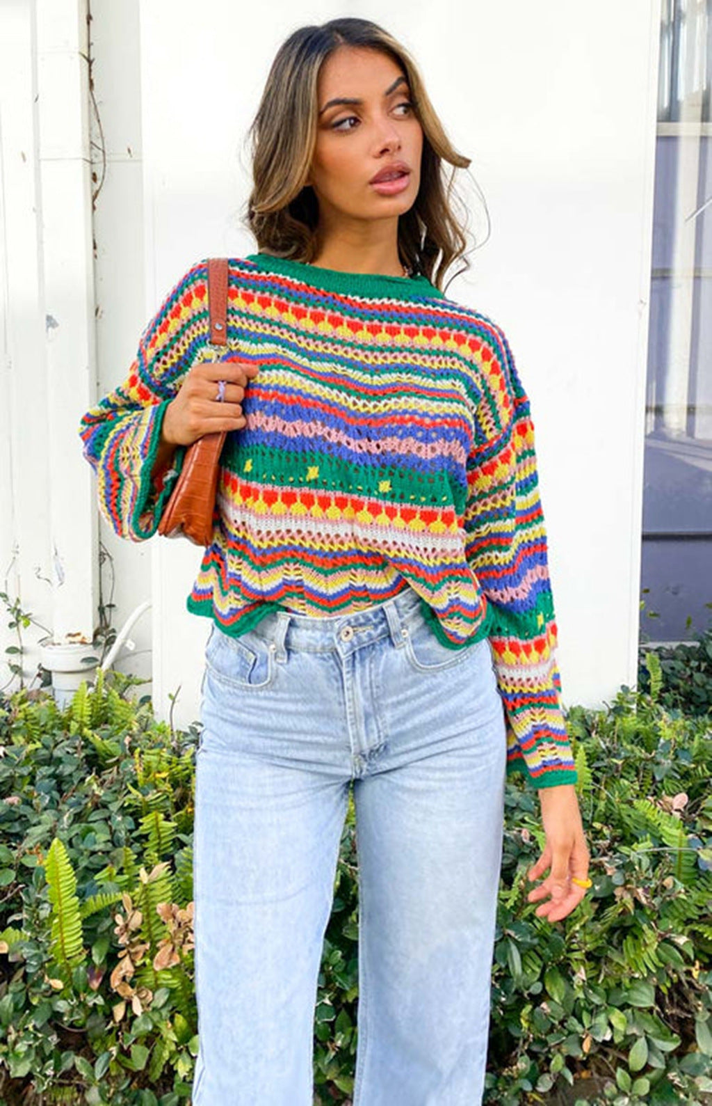 Van Dijkman Mode® | Kleurrijke Gebreide Sweater