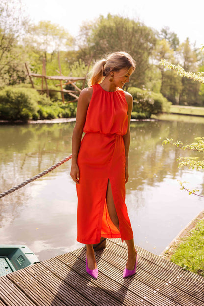 Van Dijkman Mode® | Elegante Zomerse Jurk met Split