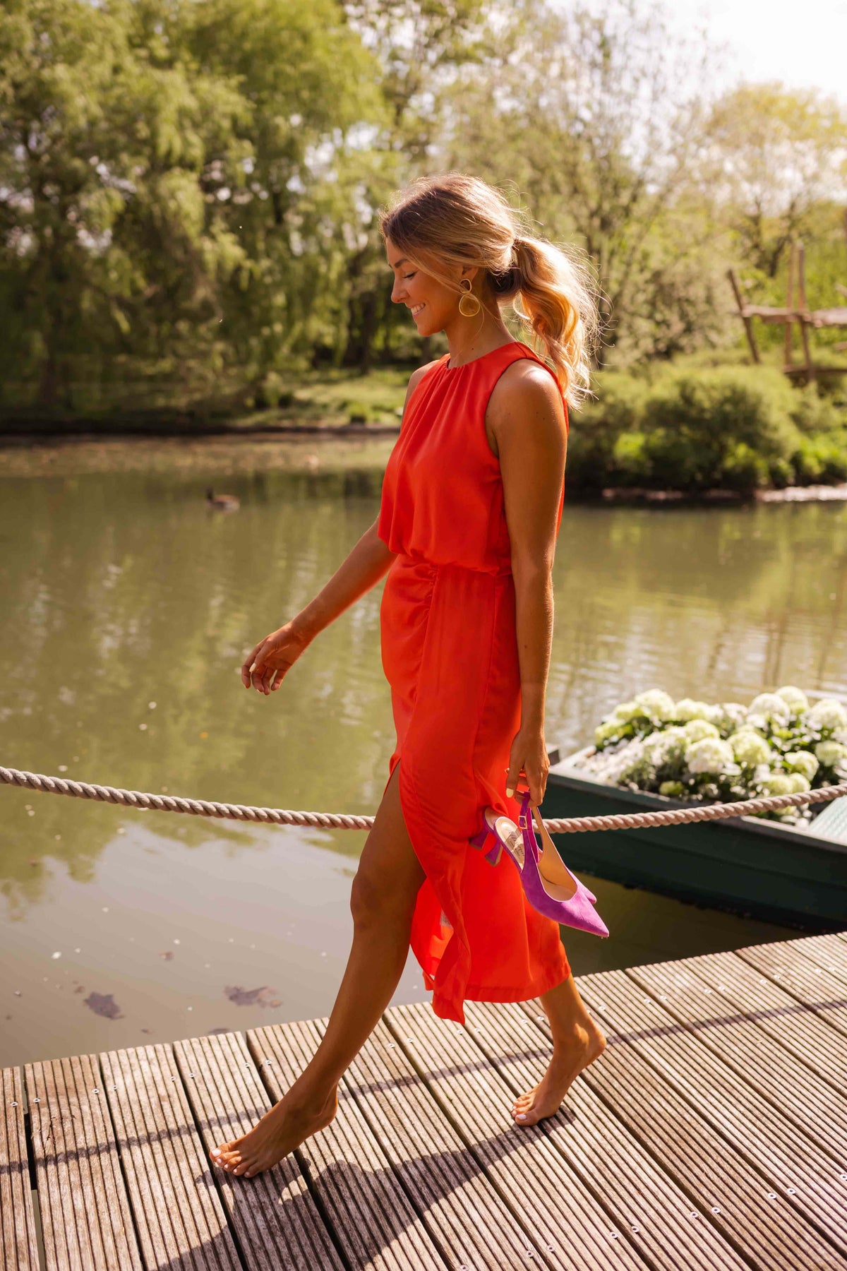 Van Dijkman Mode® | Elegante Zomerse Jurk met Split