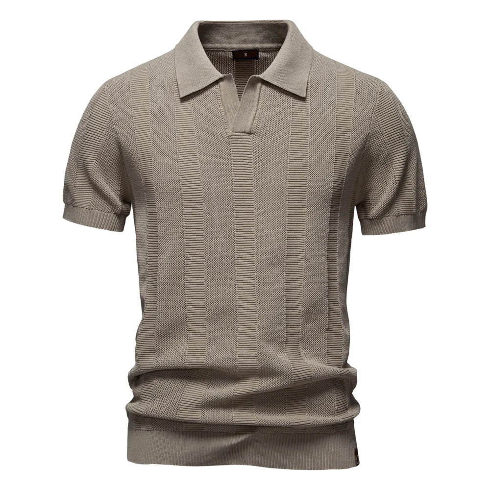 Van Dijkman Mode® | Katoenen Gestreepte Polo