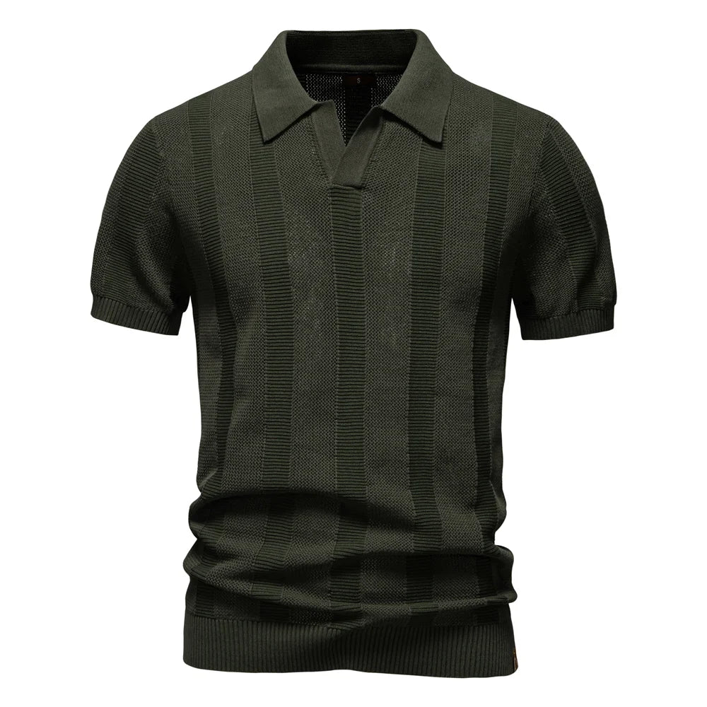 Van Dijkman Mode® | Katoenen Gestreepte Polo