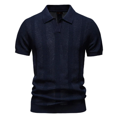 Van Dijkman Mode® | Katoenen Gestreepte Polo