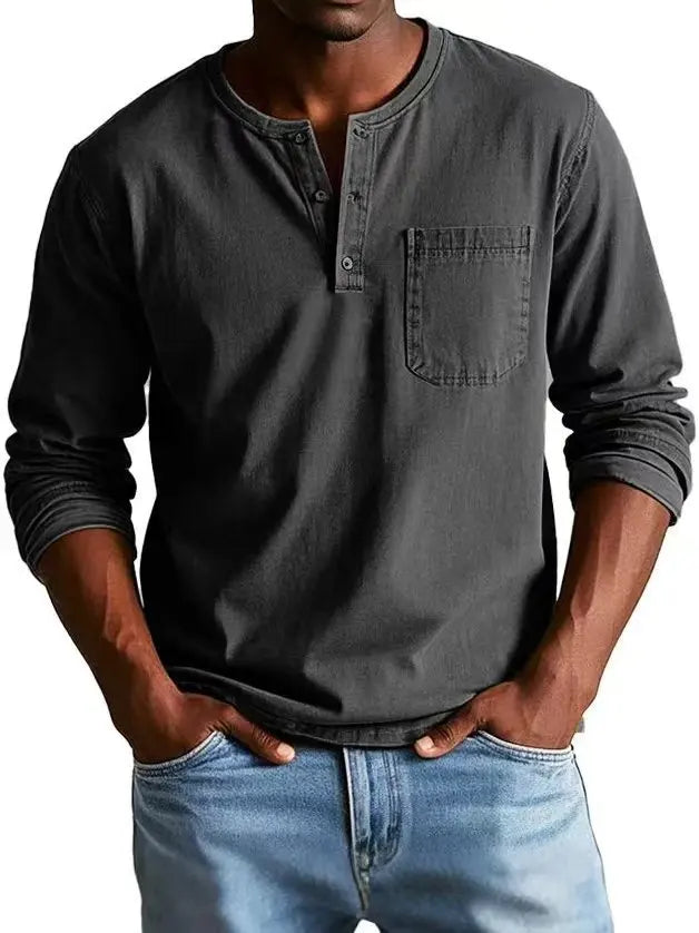 Van Dijkman Mode® | Vintage Denim Overhemd met Borstzak
