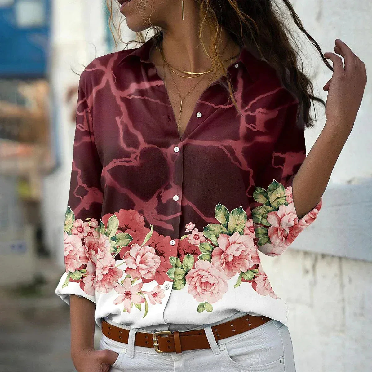 Van Dijkman Mode® | Modieus Bedrukte Blouse