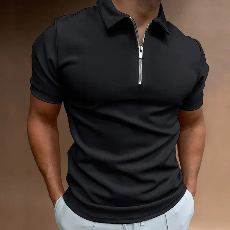Van Dijkman Mode® | Klassieke Rits Polo Shirt