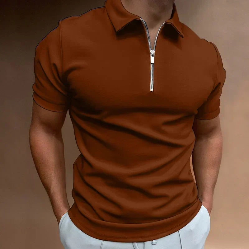 Van Dijkman Mode® | Klassieke Rits Polo Shirt