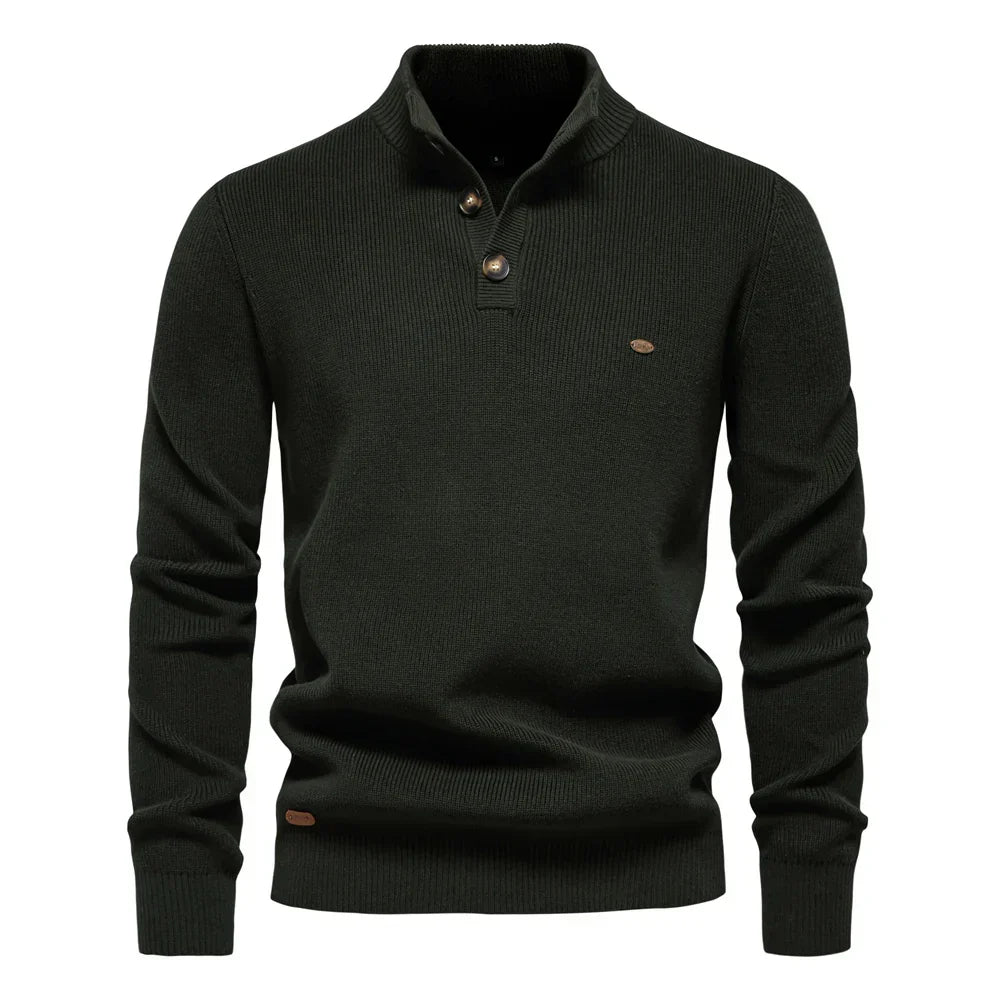 Van Dijkman Mode® | Herentrui met Knoopdesign