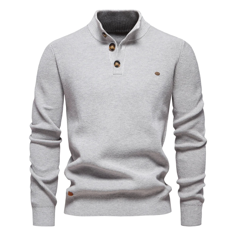 Levii Koelman Herenpullover Knoopdesign detail