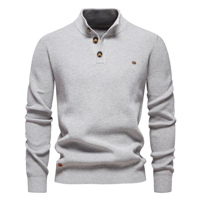 Levii Koelman Herenpullover Knoopdesign detail