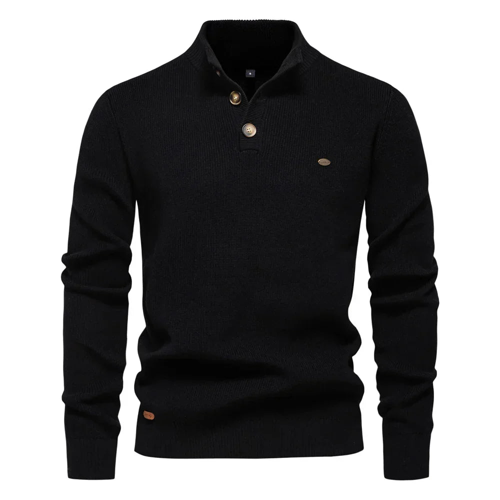 Van Dijkman Mode® | Herentrui met Knoopdesign