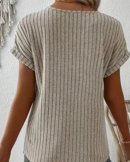 Van Dijkman Mode® | Gebreide Blouse met V-hals