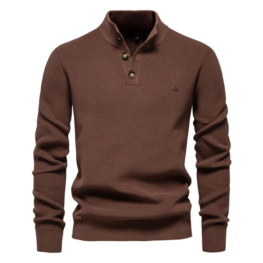 Van Dijkman Mode® | Herentrui met Knoopdesign