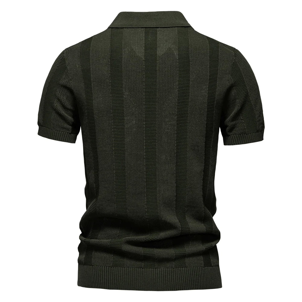 Van Dijkman Mode® | Katoenen Gestreepte Polo