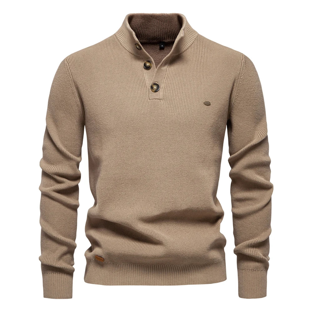Van Dijkman Mode® | Herentrui met Knoopdesign