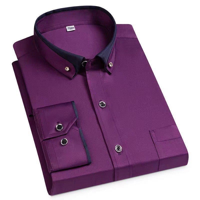 Van Dijkman Mode® | Comfortabel Overhemd met Contrastafwerking