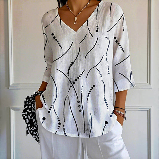 Linden Mode | Blouse met Speels Lijnenspel