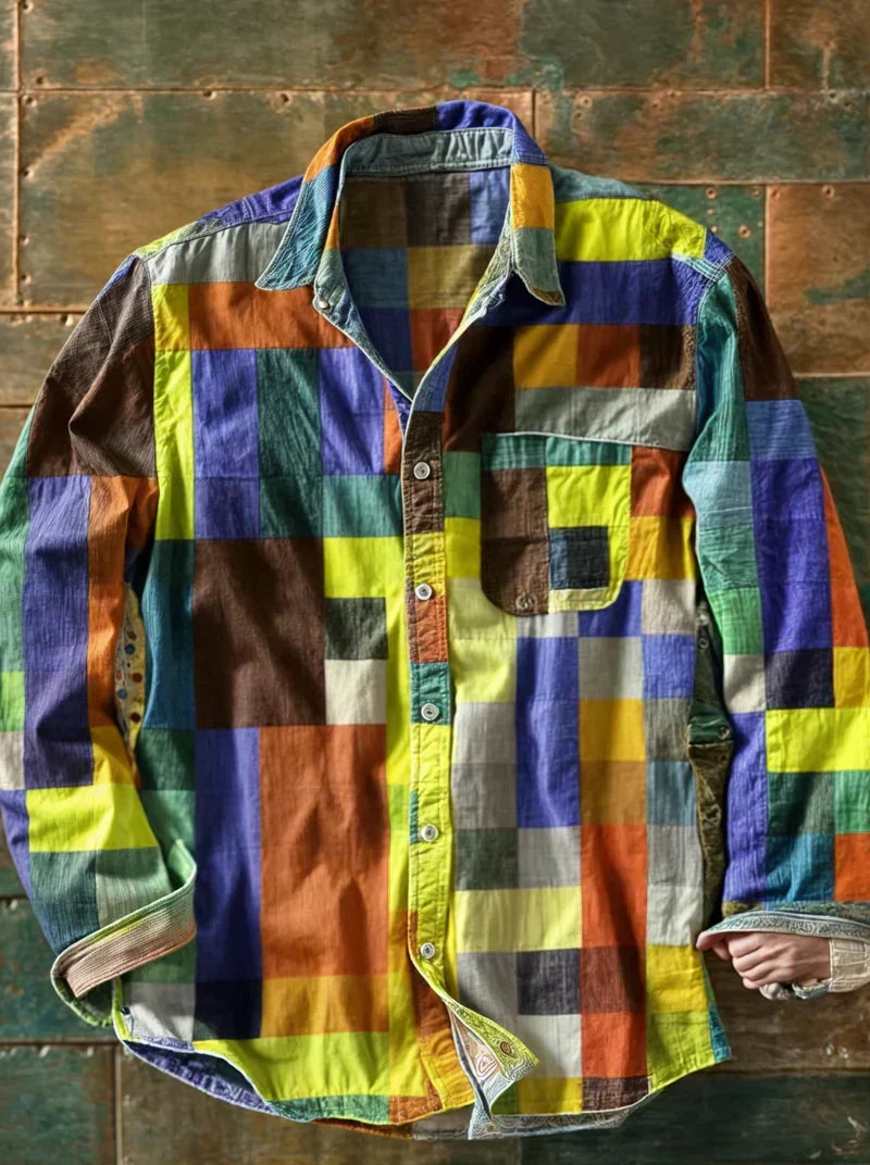Van Dijkman Mode® | Comfortabel Patchwork Overhemd