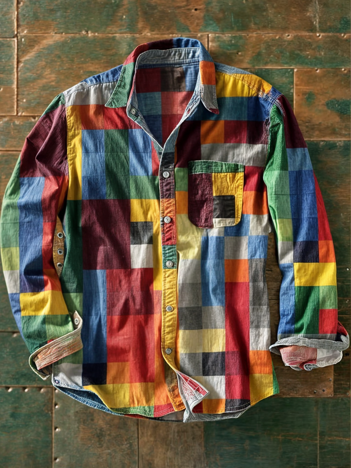 Van Dijkman Mode® | Comfortabel Patchwork Overhemd