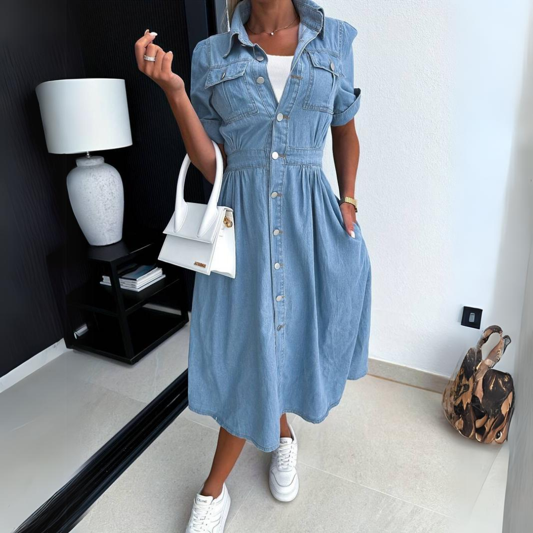 Van Dijkman Mode® | Casual Denim Jurk