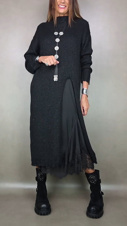 Van Dijkman Mode® | Complete stijlvolle outfit  (Lange trui + jurk)