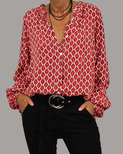 Van Dijkman Mode® | Relaxed V-Hals Midi-Shirt