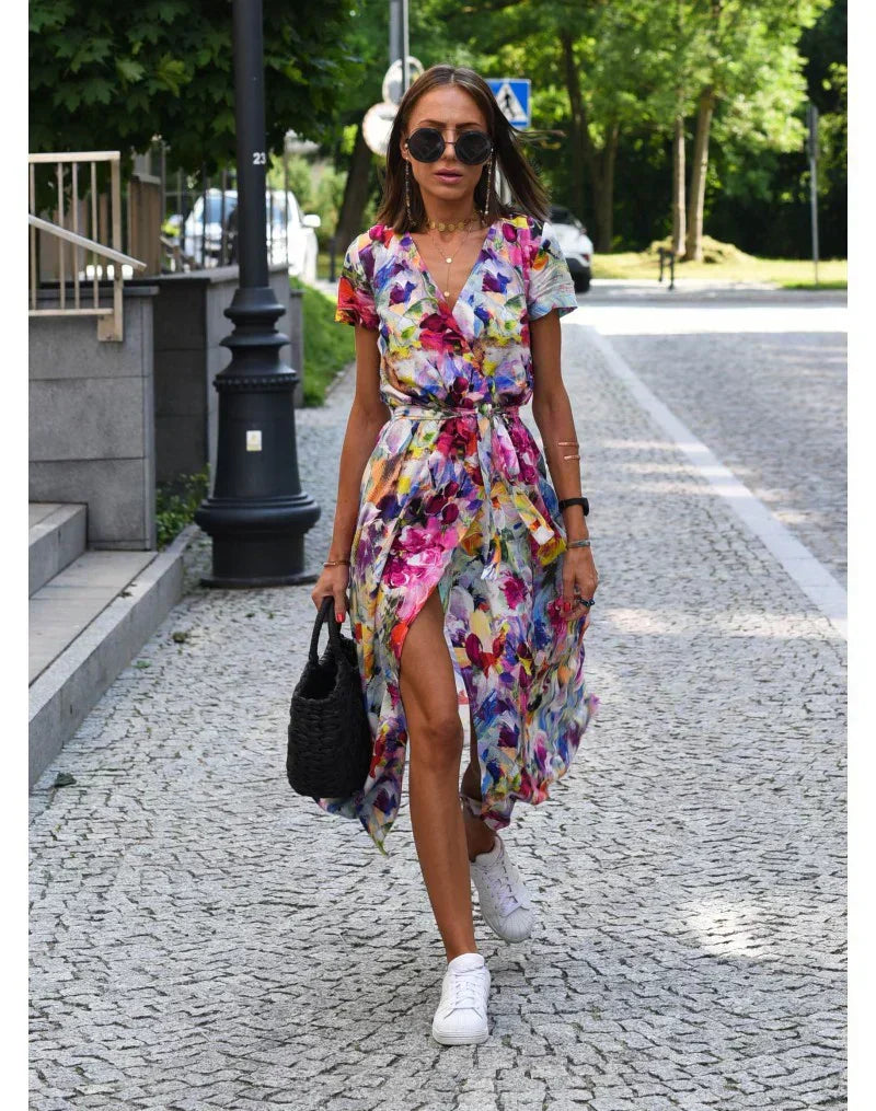 Van Dijkman Mode® | Elegante Zomerjurk met V-hals