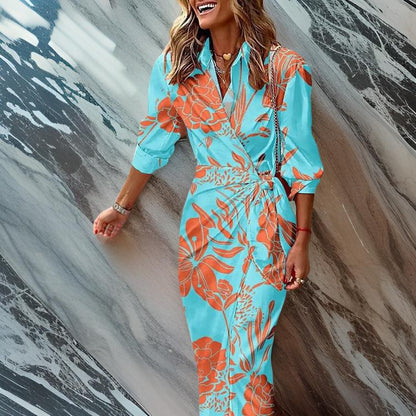 Van Dijkman Mode® | Jurk met Wikkelprint