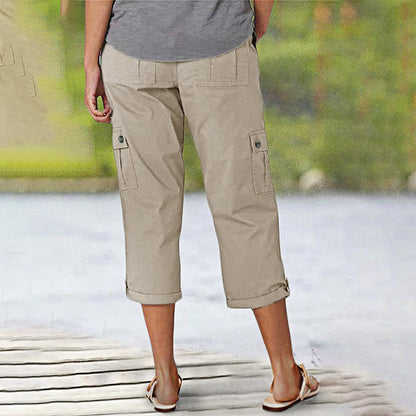 Van Dijkman Mode® | Capri Broek met Meerdere Zakken
