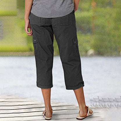 Van Dijkman Mode® | Capri Broek met Meerdere Zakken