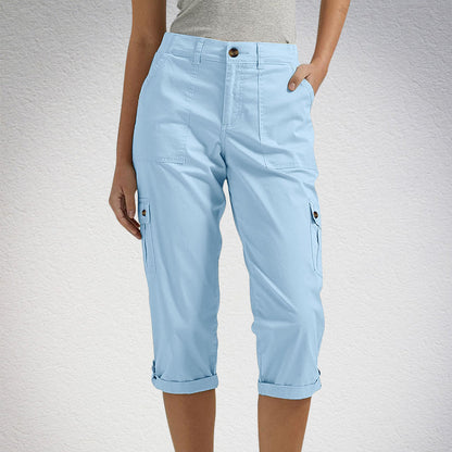 Van Dijkman Mode® | Capri Broek met Meerdere Zakken